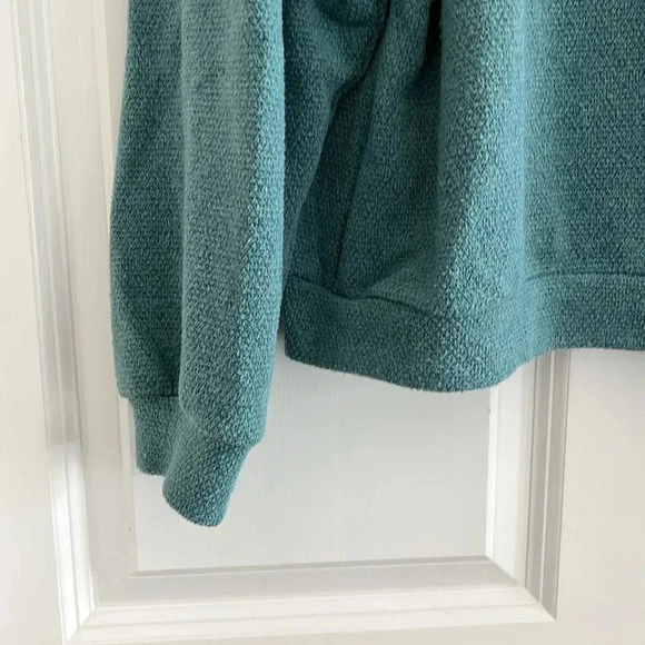 LUSH Women’s Small Teal Mock Neck Crop Oversized Sweater - Picture 3 of 7